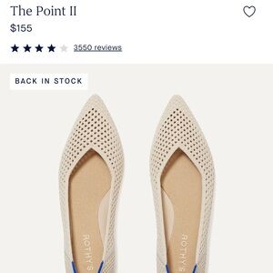 Rothy's The Point II Pointed-Toe Flats in Cream